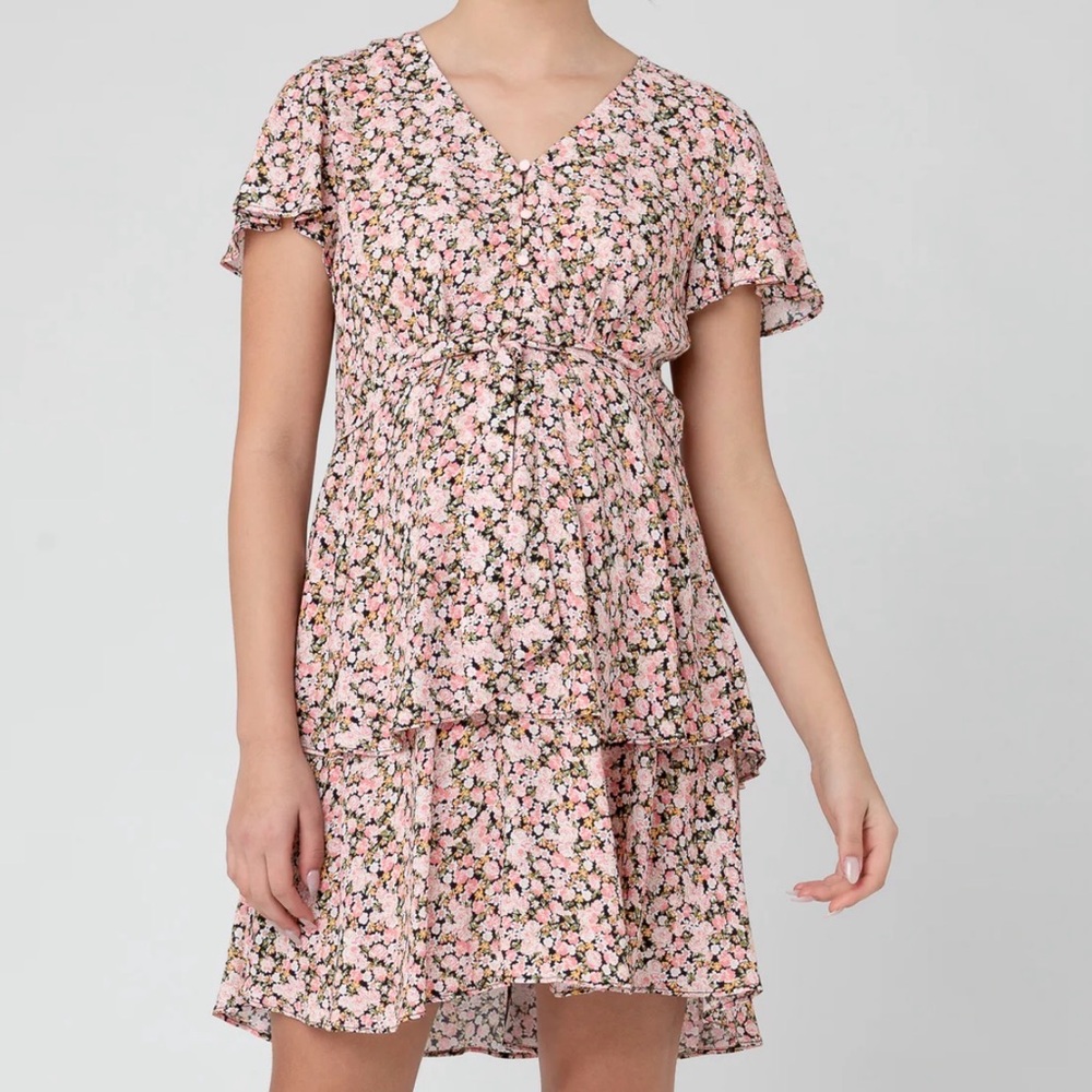 Ripe Pink Floral Maternity Dress